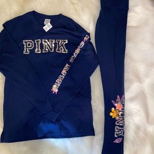 PINK BLING outfit set (leggings & long sleeve tee)